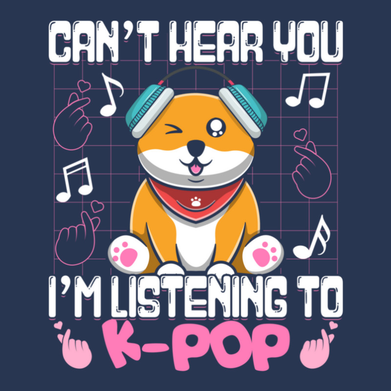 Kpop Kawaii Shiba Inu Can't Hear You I'm Listening To Kpop Gift Men Denim Jacket | Artistshot