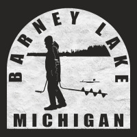 Barney Lake Ice Fishing Michigan Ladies Fitted T-shirt | Artistshot