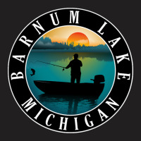 Barnum Lake Fishing Michigan Sunset T-shirt | Artistshot