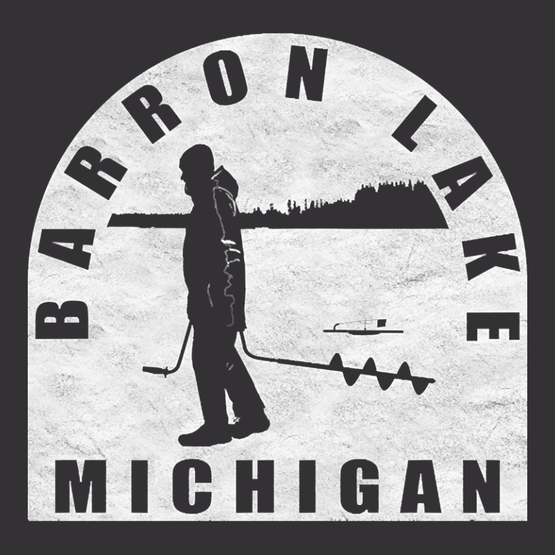 Barron Lake Ice Fishing Michigan Vintage Hoodie | Artistshot