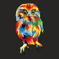 Owl In Pop Art Ladies Fitted T-shirt | Artistshot