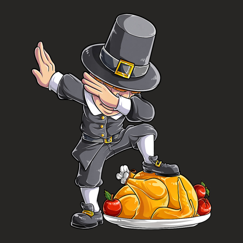 Limited Edition Dabbing Pilgrim Boy Turkey Thanksgiving Day Men Dab Ladies Fitted T-Shirt by Trudeau Palmer | Artistshot