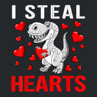 Boys Valentines Day Kids Dinosaur T Rex Lover I Steal Hearts T Shirt Crewneck Sweatshirt | Artistshot