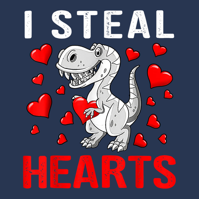 Boys Valentines Day Kids Dinosaur T Rex Lover I Steal Hearts T Shirt Men Denim Jacket | Artistshot