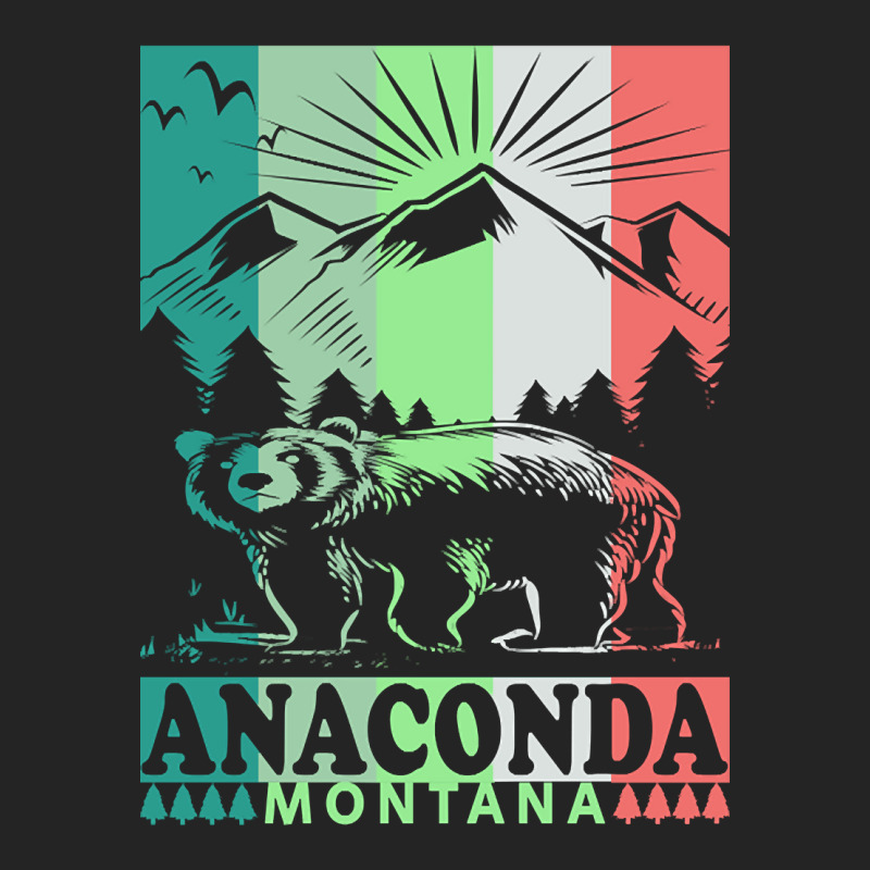 Anaconda Montana Retro Mountain Bear 3/4 Sleeve Shirt by kayakbetween30 | Artistshot