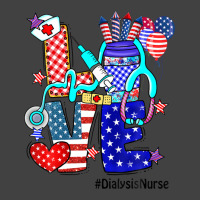 Love Dialysis Nurse Stethoscope Fireworks Usa Flag 4th Of Vintage T-shirt | Artistshot