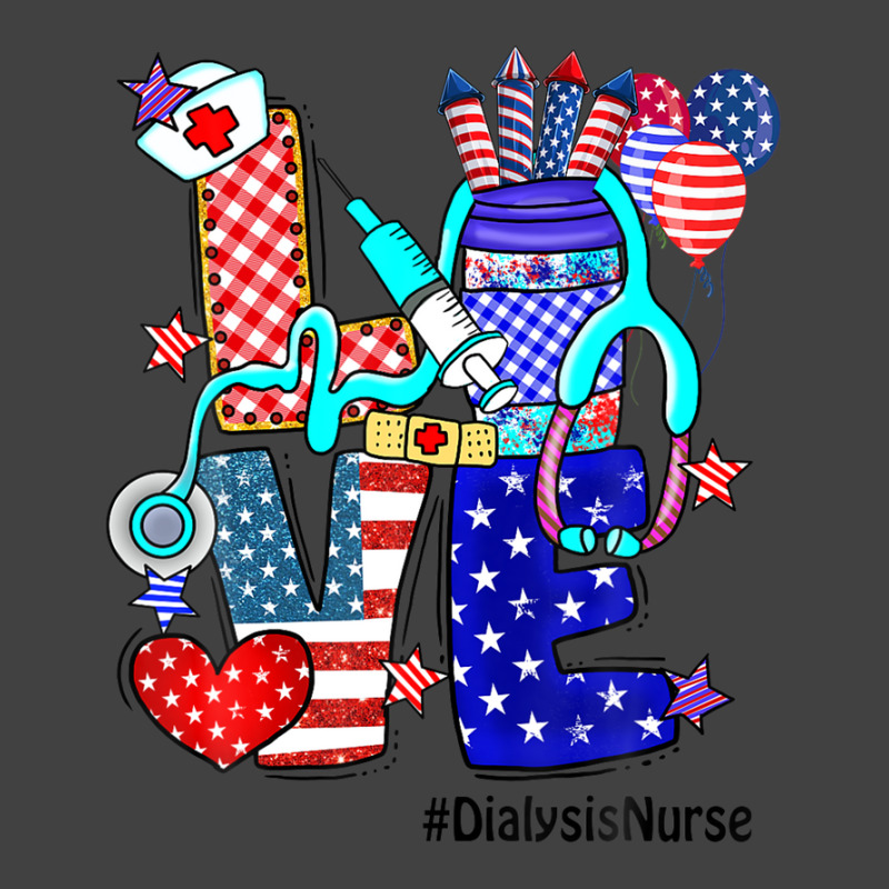 Love Dialysis Nurse Stethoscope Fireworks Usa Flag 4th Of Vintage T-Shirt by kaciacindz6 | Artistshot