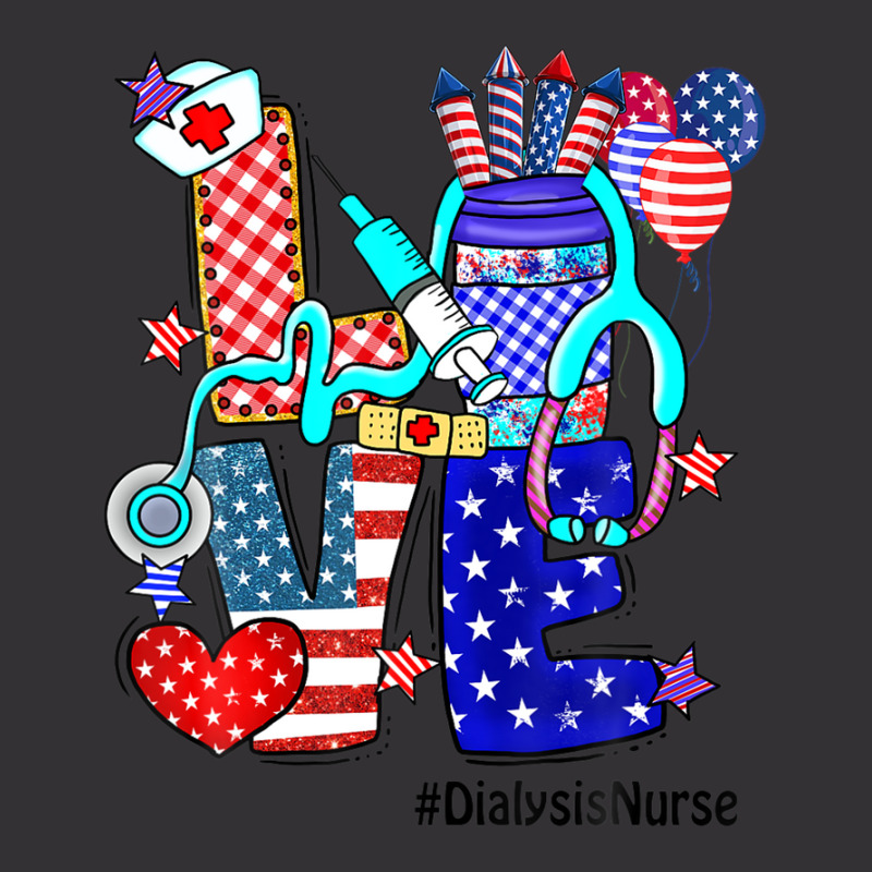 Love Dialysis Nurse Stethoscope Fireworks Usa Flag 4th Of Vintage Hoodie And Short Set by kaciacindz6 | Artistshot