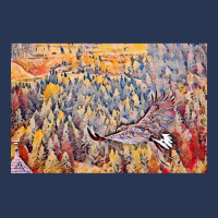 Eagle Flying Over Forest Colorful Painting-gm3s0 Men Denim Jacket | Artistshot