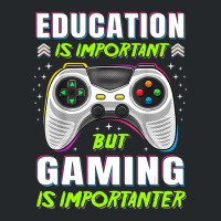 Limited Edition Education Is Important But Gaming Video Game Gamer Boy Crewneck Sweatshirt | Artistshot