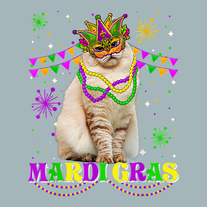 Cute Mardi Gras Cat Siberian Mask Beads Festival T Shirt Unisex Sherpa-Lined Denim Jacket by darrene68stu | Artistshot