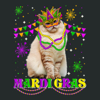 Cute Mardi Gras Cat Siberian Mask Beads Festival T Shirt Women's Triblend Scoop T-shirt | Artistshot