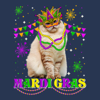 Cute Mardi Gras Cat Siberian Mask Beads Festival T Shirt Ladies Denim Jacket | Artistshot