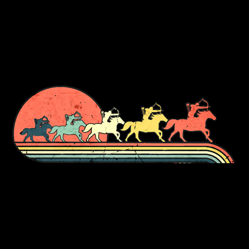 Archery Horse 'riding Retro Vintage Sunset Rainbow Color V-Neck Tee by MadonnaDaum45 | Artistshot