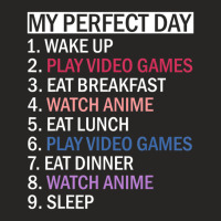 Limited Edition Anime Video Games & Food My Perfect Day Video Games Ga Ladies Fitted T-shirt | Artistshot