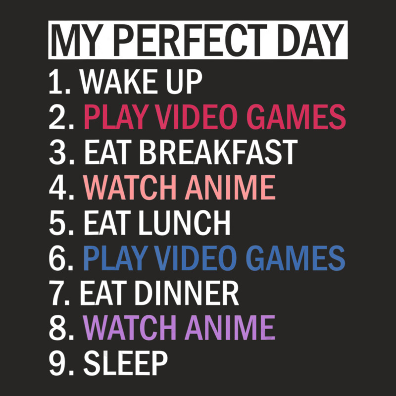 Limited Edition Anime Video Games & Food My Perfect Day Video Games Ga Ladies Fitted T-Shirt by Bostic Walling | Artistshot