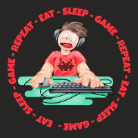 Eat Sleep Game Repeat Ladies Fitted T-shirt | Artistshot