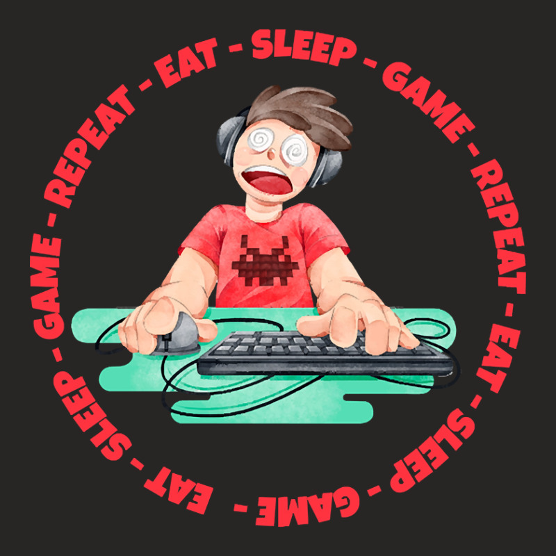 Eat Sleep Game Repeat Ladies Fitted T-Shirt by yeahdashing61 | Artistshot