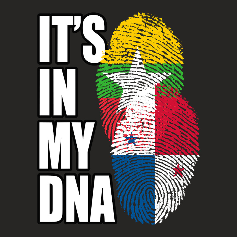 Burmese And Panamanian Mix Heritage Dna Flag Ladies Fitted T-Shirt by BrianneRemers65 | Artistshot