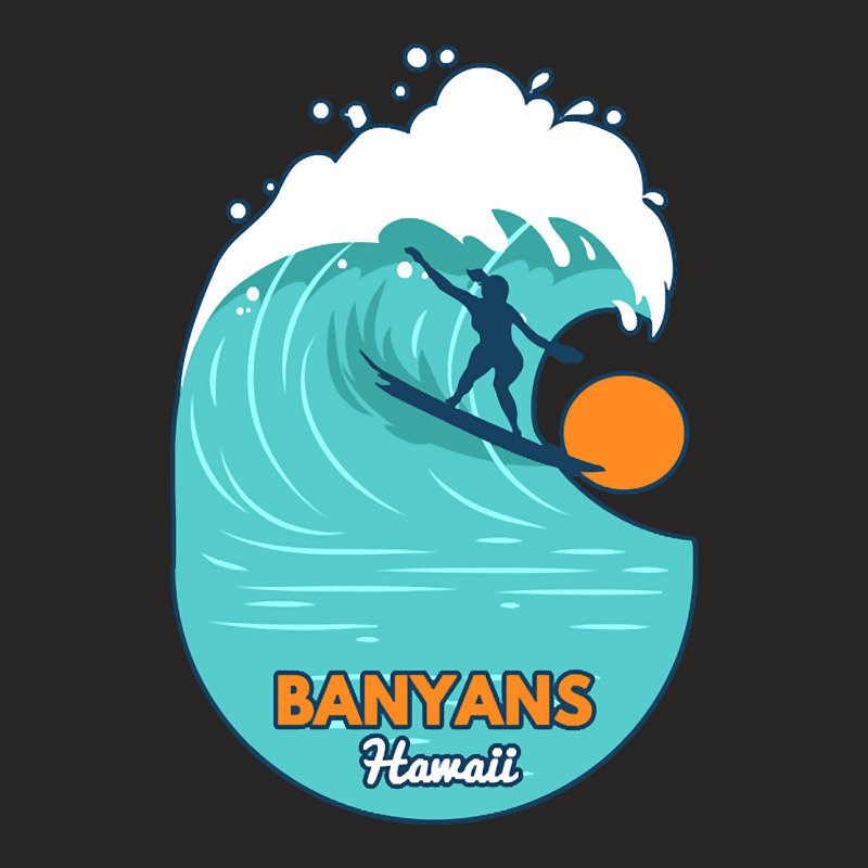 Banyans Hawaii Surf Girl Ladies Fitted T-Shirt by kayakbetween30 | Artistshot