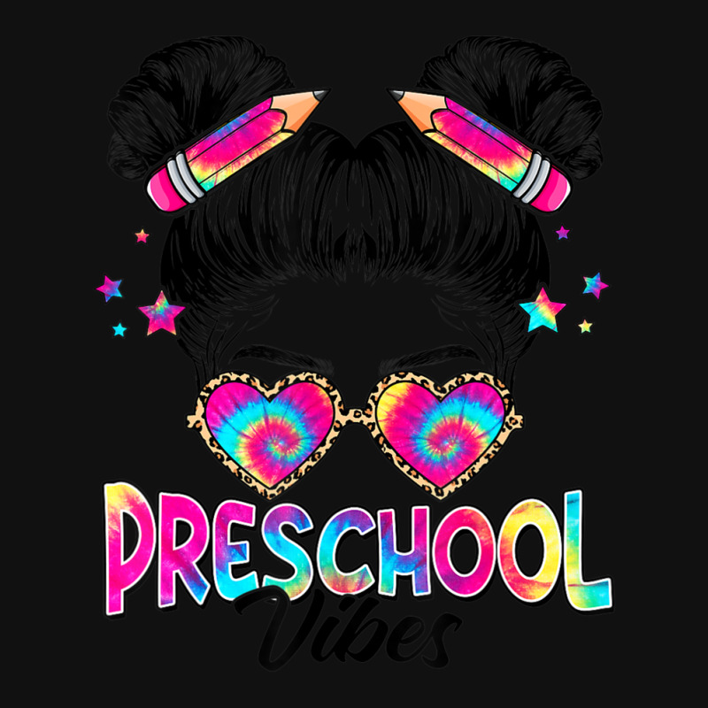 Limited Edition Preschool Vibes Messy Hair Bun Girl Back To School Fir Graphic T-shirt by fenderbendable | Artistshot