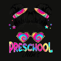 Limited Edition Preschool Vibes Messy Hair Bun Girl Back To School Fir Scorecard Crop Tee | Artistshot