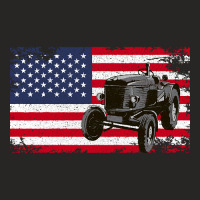 American Flag Farm Tractor Vintage Tee For Ladies Fitted T-shirt | Artistshot