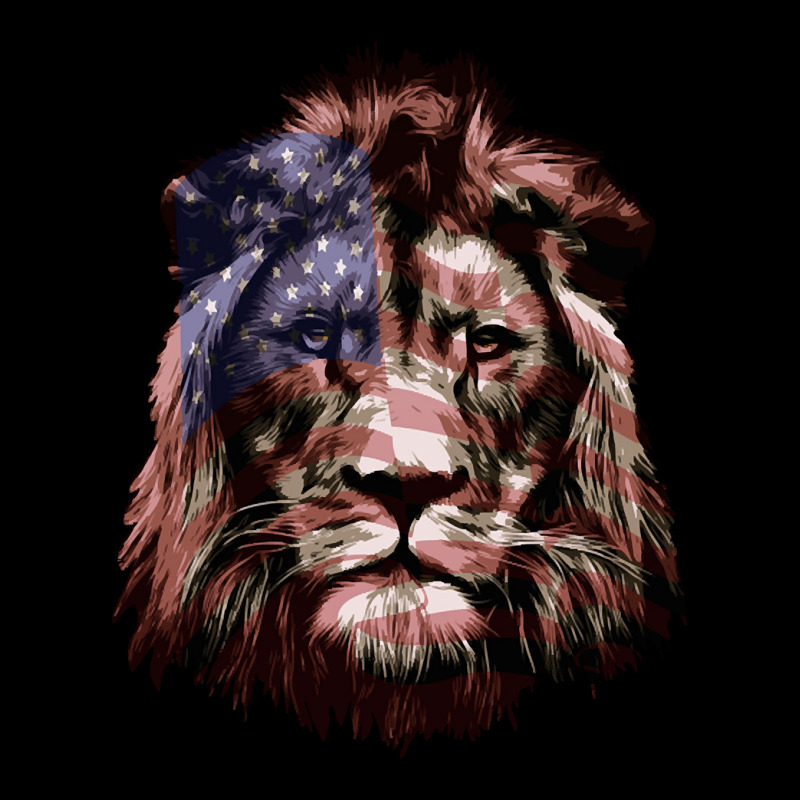 American Flag Lion Vector Graphic Design Adjustable Cap | Artistshot