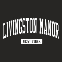 Livingston Manor New York Ny Vintage Athletic Sports Design T Shirt Ladies Fitted T-shirt | Artistshot