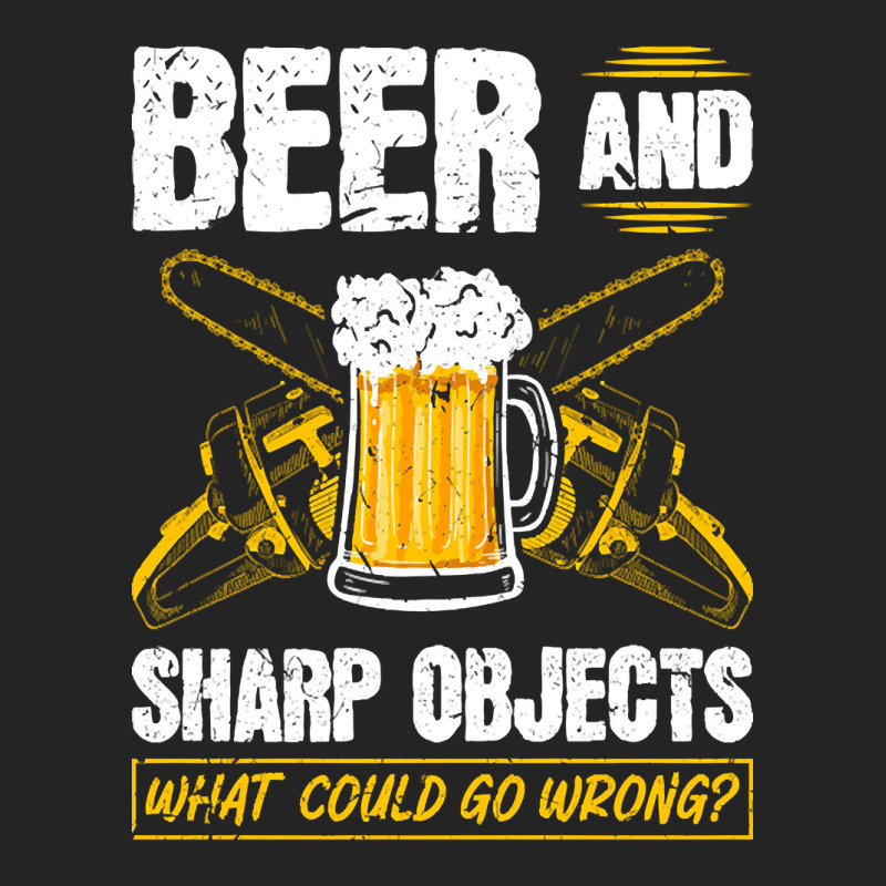 Beer Sharp Objects What Could Go Wrong Chainsaw Lumberjack 3/4 Sleeve Shirt | Artistshot