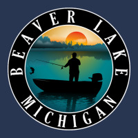 Beaver Lake Fishing Michigan Sunset Men Denim Jacket | Artistshot