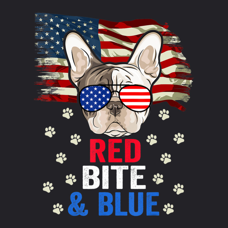 Hot Trend Red Bite & Blue Dog 4th Of July French Bulldog Youth Tee by fenderbendable | Artistshot