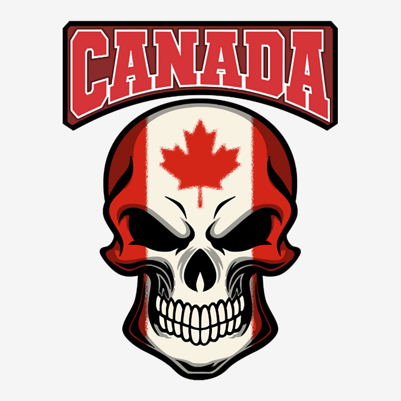 Canada Flag In A Skull Emblem Adjustable Cap | Artistshot