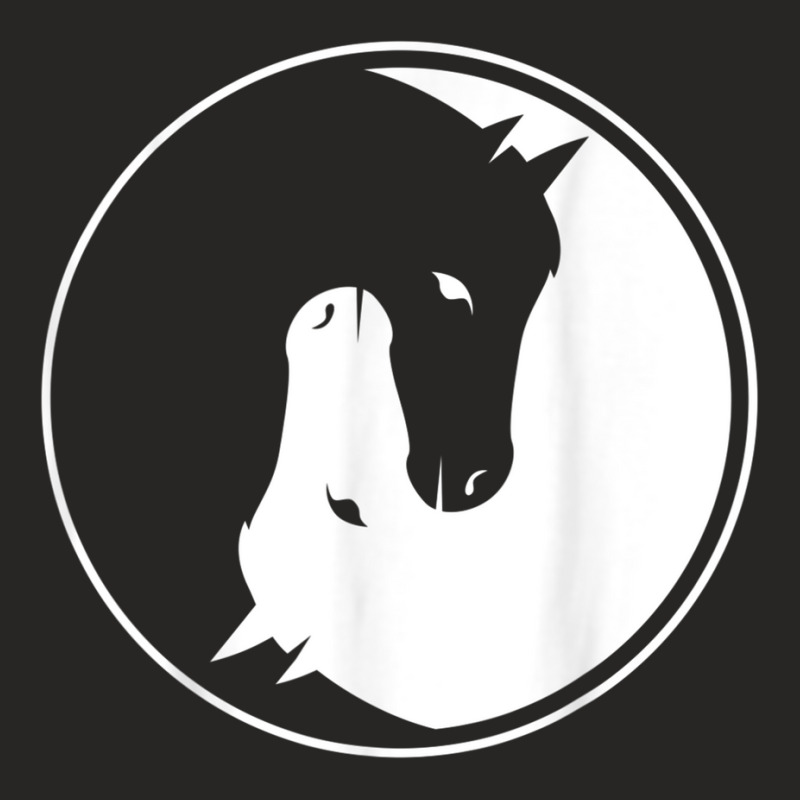 Yin And Yang Horse  For Every Horseman And Rider! Ladies Fitted T-Shirt by SamuelTABraun | Artistshot