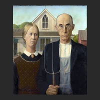 American Gothic, By Grant Wood, Oil On Beaverboard, 1930. Printed Hat | Artistshot