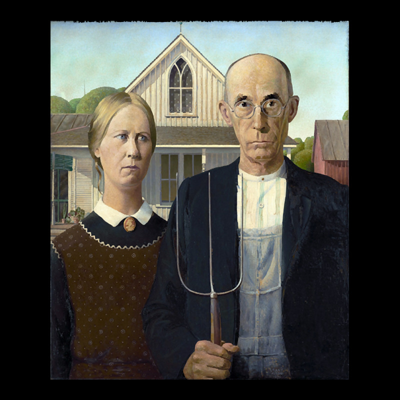 American Gothic, By Grant Wood, Oil On Beaverboard, 1930. Maternity Scoop Neck T-shirt | Artistshot