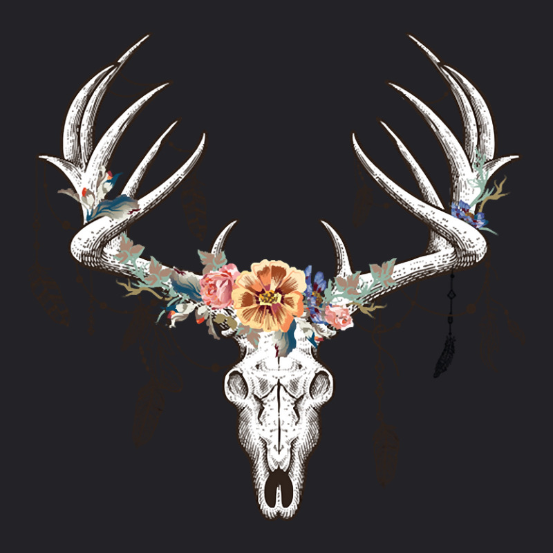 Boho Deer Head Youth Tee by brushdatum98 | Artistshot