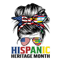 National Hispanic Heritage Month Us Latin Flags Messy Bun T Shirt Crop Top | Artistshot