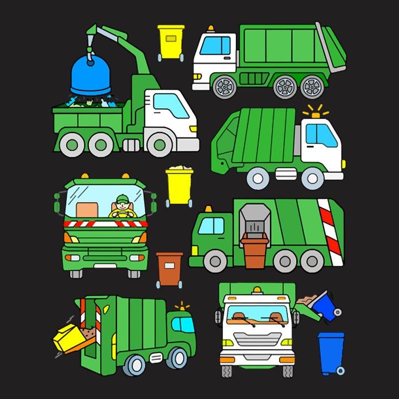 Green Garbage Truck Design T-shirt | Artistshot