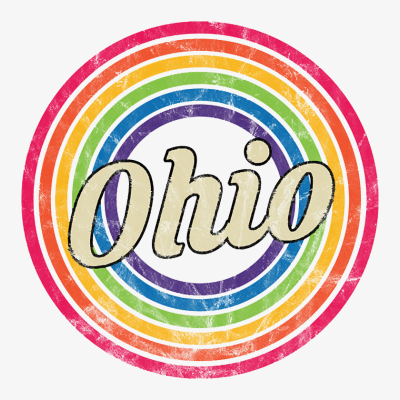 Ohio - Retro Rainbow Faded-style Ladies Fitted T-shirt | Artistshot