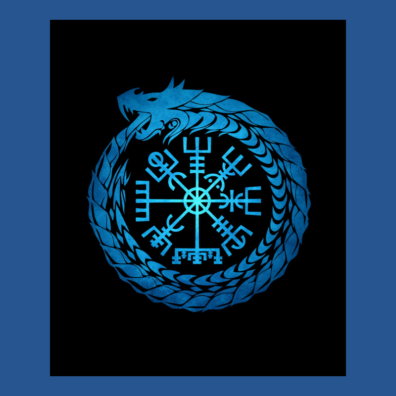 Vegvisir Jormungandr World Serpent  Green Blue Ladies Fitted T-Shirt by wedmanrolingf | Artistshot