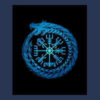 Vegvisir Jormungandr World Serpent  Green Blue Ladies Denim Jacket | Artistshot