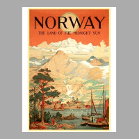 Norway The Land Of The Midnight Sun Vintage Travel  Design  Red Nature T-shirt | Artistshot