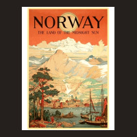 Norway The Land Of The Midnight Sun Vintage Travel  Design  Red Nature Tank Top | Artistshot