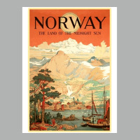 Norway The Land Of The Midnight Sun Vintage Travel  Design  Red Nature Zipper Hoodie | Artistshot