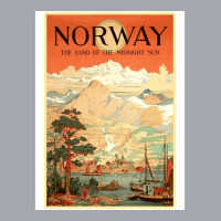 Norway The Land Of The Midnight Sun Vintage Travel  Design  Red Nature Long Sleeve Shirts | Artistshot