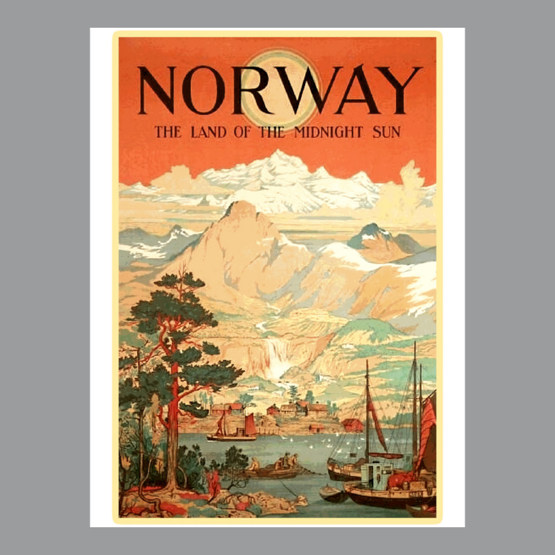 Norway The Land Of The Midnight Sun Vintage Travel  Design  Red Nature Classic T-shirt | Artistshot