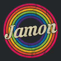 Jamon - Retro Rainbow Faded-style Crewneck Sweatshirt | Artistshot