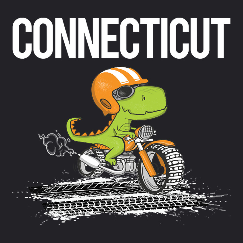 Biking Dinosaur Connecticut Youth Tee | Artistshot