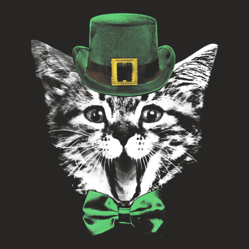 Limited Edition Leprechaun Cat St Patricks Days St Catrick's Day Cat L Ladies Fitted T-Shirt by Ricarda Petrie | Artistshot